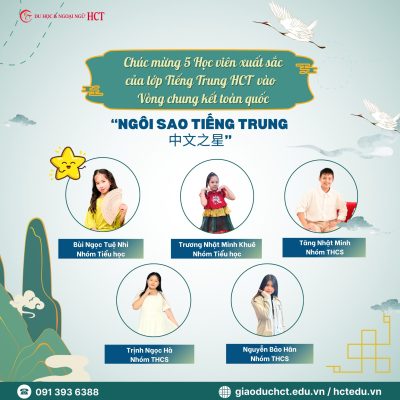 DU HỌC & NGOẠI NGỮ HCT với 5 bạn đã giành được vé bước vào vòng Chung Kết.